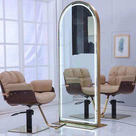 salon barber mirror ，barber mirror station，led mirror station Beauty Salon Mirror Ideas, Hair Salon Mirror, Long Mirror Led, Back Lit Mirror Salon, Double Sided Salon Mirrors, Salon Mirror Ideas, Barber Mirror, Salon Mirrors Station, Mirror Salon Stations