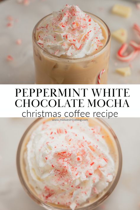 Coffee Creamer Homemade Healthy, White Chocolate Coffee Recipe, Peppermint Coffee Recipe, White Peppermint Mocha, Peppermint Coffee Syrup, Peppermint White Mocha, Peppermint White Chocolate Mocha, White Chocolate Peppermint Mocha, Chocolate Latte Recipe