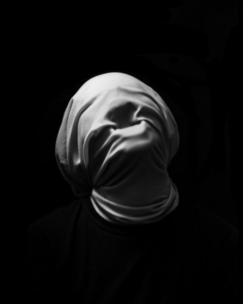 Despair Portrait Photography, Suffocated Aesthetic, Overlap Photography, Distort Photography, Suffocated Art, High Contrast Photography, Design Psychology, Mask Photography, Contrast Photography