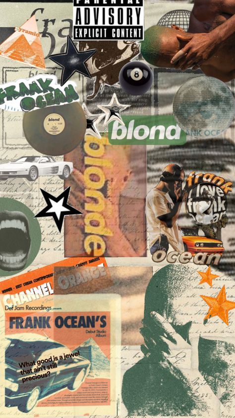 frank ocean #frankocean Album Covers Frank Ocean, Frank Ocean Artwork, Ocean Collage Wallpaper, Wallpaper Album Covers, Frank Ocean Collage, Ocean Collage, Ocean Artwork, Collage Wallpaper, Music Artwork