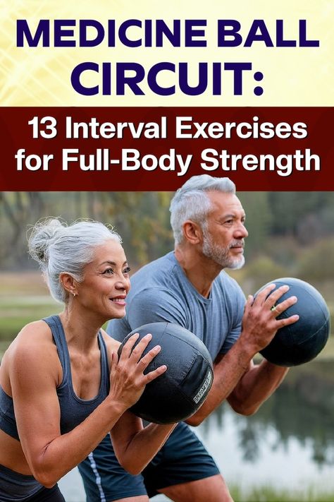 🏋️‍♂️ Ready to transform your workouts with a medicine ball? This 13-exercise routine builds strength, burns fat, and enhances balance. Perfect for those over 45 looking to regain athleticism and tackle stubborn belly fat. 🌟 Bonus: Circuit training keeps it fun and efficient! Save this pin, then click-through to check out the full workout   video demo! 💥 #FitnessOver50 #MedicineBallWorkout Medicine Ball Cardio Workout, Partner Medicine Ball Workout, Exercise With Medicine Ball, Med Ball Exercises, Weight Ball Exercises, Weighted Ball Exercises, Kettle Bell Workout Men, Medicine Ball Exercises, Strength Training At Home