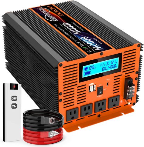 Love this beast of an inverter. I have it in my diesel pickup to power my camper when boondocking. The two batteries in the truck work great for a periods, then let the truck idle forlonger use. Diesels use very little fuel at idle and make lots of power. Vertical Wind Turbine, Rv Homes, Power Inverters, Off Grid Solar, Generator Parts, Power Inverter, Solar Panel System, Panel Systems, Sine Wave