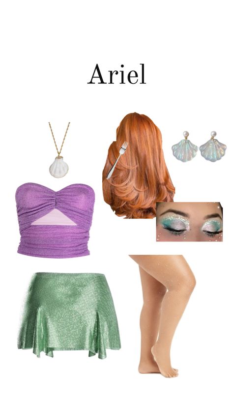 #halloweencostume #collegecostume #arielcostume #ariel #mermaid #costumeideas #gingercostume Disney Princess College Costume, Arial Costume, Ariel Outfit Ideas, Mermaid Halloween Outfit, Ariel Halloween, Ariel Halloween Costume, Disney Princess Halloween Costumes, Halloween Costumes Women Scary, Hslot Outfit Ideas