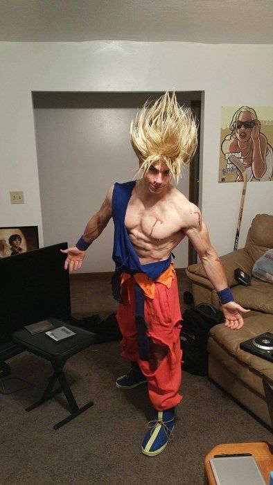 That is Some Super Saiyan Strength Hair Gel Dbz Cosplay, Goku Cosplay, Dragon Ball Z Shirt, Epic Cosplay, Fall Deco, Amazing Cosplay, Super Saiyan, Aquaman, Best Cosplay