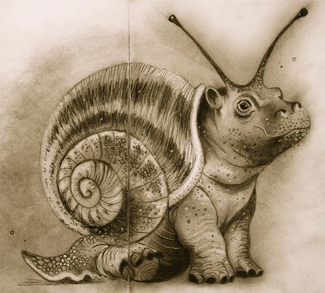 Coloring for adults en kleuren voor volwassenen Combined Animals Drawing, Metamorphosis Art, Snail Art, Hybrid Art, Arte Grunge, Desenho Tattoo, School Art Projects, Art Digital, Surreal Art