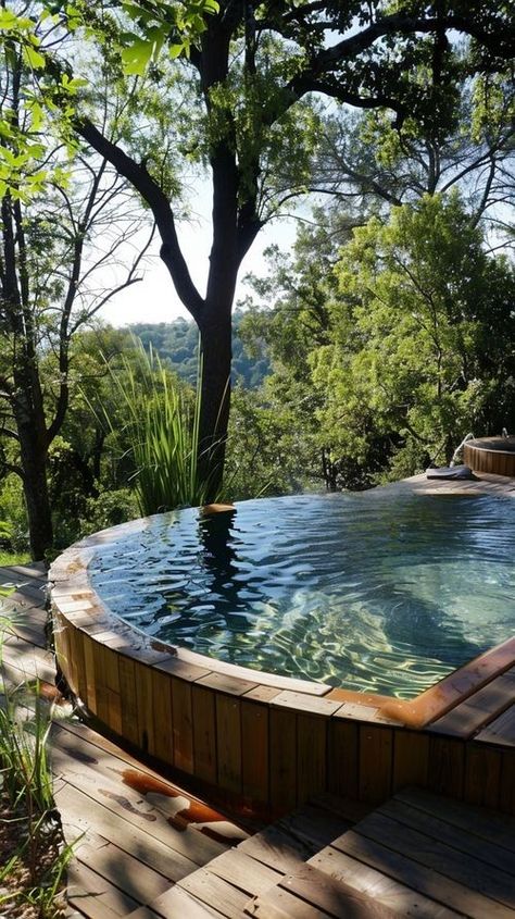 Wooden Swimming Pool, Piscina Container, Patio Chico, Swimming Pool Design Ideas, Wooden Pool, Piscina Intex, Deck Piscina, Container Pool, Best Above Ground Pool