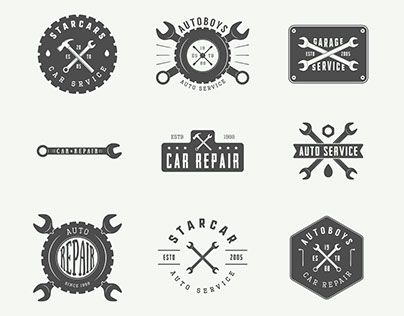 Big set of vintage mechanic and car service logos, emblems, badges and design elements. Car Service Logo, Mechanics Logo, Vintage Mechanics, Classic Muscle Cars, Web Design Projects, Service Logo, Car Service, Logo Set, Logo Mockup