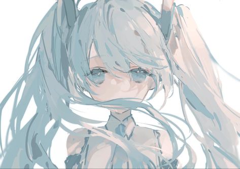 Flowy Hair Drawing, Flowy Hair, Miku Hatsune Chibi, Miku Hatsune Vocaloid, Japanese Robot, Fashion Design Drawings, How To Draw Hair, Hatsune Miku, Vocaloid