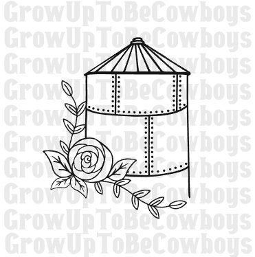 Farm Grain Bin SVG | Farm Silo SVG | Farm Grain Bin SVG | Rustic Farm Silo Cut File | Farm Life Floral Silo Cut Template | Commercial Use Silo Tattoo, Dairy Entry, Farm Silo, Engraver Ideas, Grain Bins, Kettle Bells, Tractor Art, Christmas Shots, Svg Country