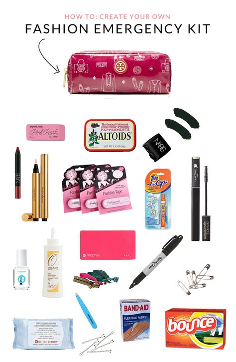 Xmas gift idea for GFs?  How to Build a Fashion Emergency Kit | by @coralsncognacs Girl Survival Kits, School Organization For Teens, Kit For School, Survive School, Emergency Kit For Girls, School Emergency Kit, Locker Ideas, Middle School Survival, Rainbow Project