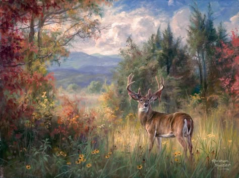 Celebrate Each New Day, Big Deer, Beauty Paintings, Deer Painting, Deer Family, Abstract Flower Art, Family Painting, Deer Art, Painting Subjects