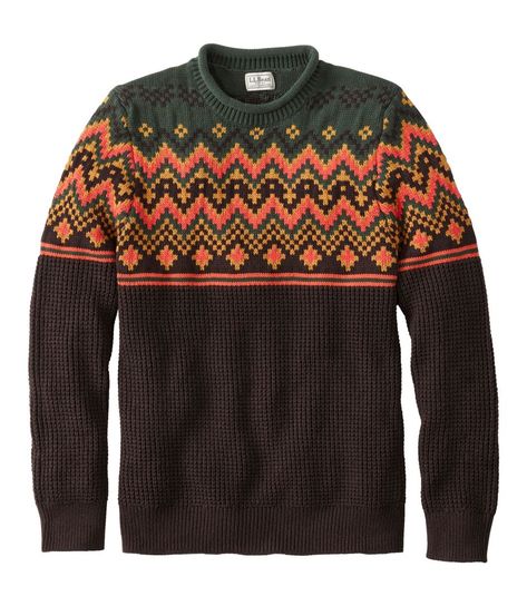 Men's Sweaters on Sale | Sale at L.L.Bean Fair Isle Sweaters, American Made Clothing, Quarter Zip Men, Cotton Sweaters, Waffle Sweater, Waffle Stitch, Organic Cotton Yarn, Men's Sweaters, Fisherman Sweater