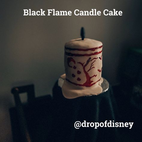 Inspired by Hocus Pocus, this spooky Black Flame Candle Cake is made of yellow cake with chocolate frosting and fondant decorations. #disney #hocuspocus #cake #blackflamecandle #halloween Yellow Cake Chocolate Frosting, Yellow Cake With Chocolate Frosting, Cake With Chocolate Frosting, Cocoa Powder Cookies, Black Flame Candle, Geek Food, Flame Candle, Spooky Black, Black Flame