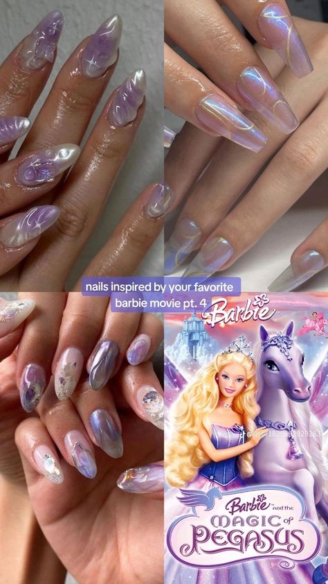 Barbie Movie Nail Art, Barbie Nails Ideas, Princess Nail Designs, Cinderella Nails, Aesthetic Nail Art, Coquette Nail, Nails Girly, Princess Vibe, Coquette Nails