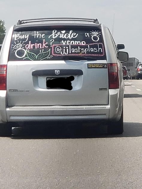 Car Writing On Windows For Bachelorette, Bach Party Car Window, Decorate Car For Bachelorette Party, Bachelorette Venmo On Car, Bachelorette Party Bus Decorations, Bachelorette Party Car Window Paint, Venmo On Back Of Car, Bach Outfits Bachelorette Parties, Cold Weather Bachelorette Outfit