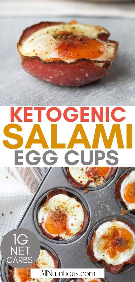 You can easily enjoy more keto breakfasts or lunches on-the-go when you make these delicious keto salami egg cups. You can make this super simple low carb breakfast and enjoy staying in ketosis more easily during the day. #Keto #Ketosis Egg Salami Breakfast, Salami Egg Cups, Salami Breakfast Ideas, Keto Salami, Salami Recipes, Eating Low Carb, Keto Breakfasts, Egg Cups Breakfast, Egg Dishes