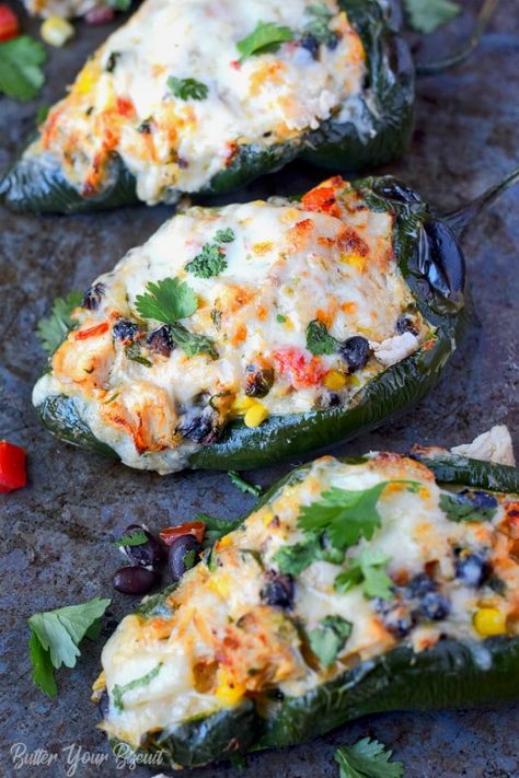 Chicken Stuffed Pablo Peppers, Half Leg Sleeves For Females Calf, Stuffed Pablo Peppers, Stuffed Poblano Pepper Recipes, Cheese Stuffed Poblano Peppers, Backyard Bbq Recipes, Poblano Pepper Recipes, Chicken Stuffed Poblano, Cheese Beans