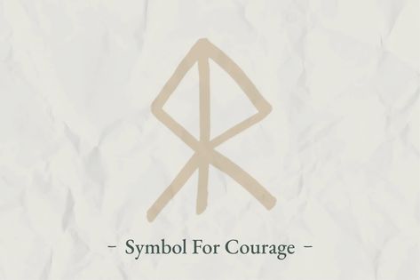 Viking Symbol for Courage Tattoo For Bravery, Symbols For Bravery, Viking Symbol For Warrior, Brave Symbol Tattoo, Bravery Tattoo Symbol, Small Warrior Tattoo, Symbols Of Courage, Symbol For Strong Woman Tattoo Ideas, Courage Symbol Tattoo