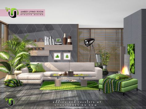 Amber Living Room, Living Room Objects, Sims 4 Living Room, Game Furniture, Mod Living Room, Sims4 Build, Sims Interior, Mods Ts4, Sims Fashion