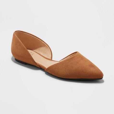 Pointed Ballet Flats, Pointed Flats, Brown Flats, Womens Ballet Flats, Pointed Toe Flats, Black Flats, A New Day, Shoe Collection, Flat Shoes Women