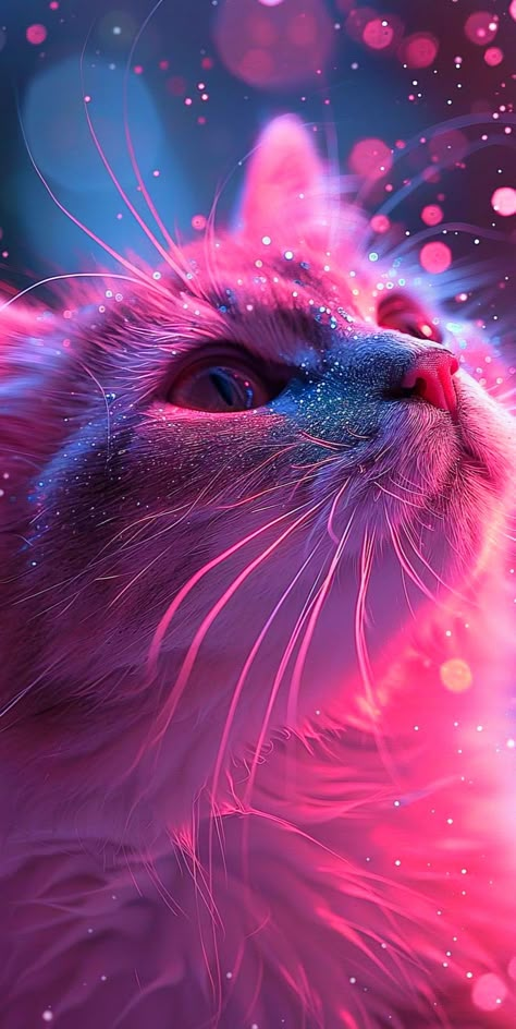 Pink Cats Wallpaper, Pink Cat Aesthetic, Pink Cat Wallpaper, Wallpaper Iphone Cat, Animal Phone Wallpaper, Cat Phone Wallpaper, Whatsapp Wallpaper Cute, Funny Cat Wallpaper, Phone Wallpaper Pink