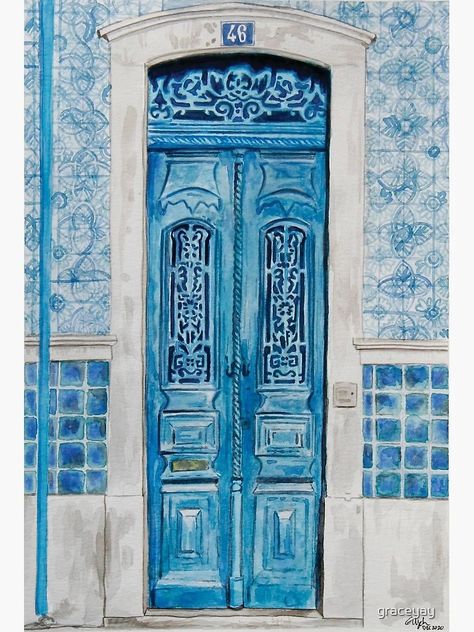 "Lisbon, Portugal" Art Print for Sale by graceyay | Redbubble Lisbon Art Print, Lisbon Watercolor, Lisbon Painting, Portugal Watercolor, Lisbon Print, Portugal Painting, Lisbon Art, Labels Ideas, Portuguese Art