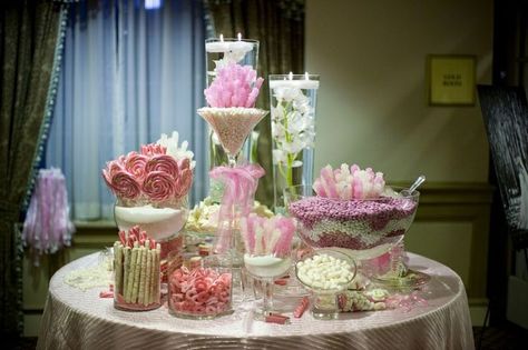 father daughter dance decorations | Via Katherine Hebert Pink Candy Buffet, Buffet Dessert, Candy Buffet Wedding, Candy Buffet Tables, Candy Bar Wedding, Cookie Table, Candy Station, Baby Shower Candy, Dessert Buffet