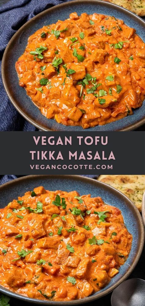 Tofu Tikka Masala, Tofu Tikka, Vegan Tikka Masala, Tofu Recipes Healthy, Cake Pizza, Pizza Sandwich, Vegan Tofu, Vegetarian Lifestyle, Tofu Dishes