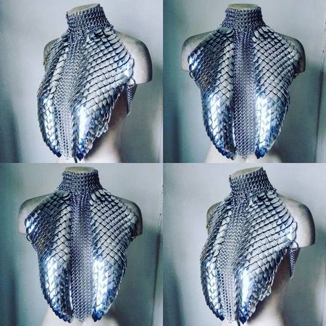 Enchanted Armor, Female Armour, Alien Civilization, Chainmail Clothing, Mail Dress, Chainmail Patterns, Chainmail Armor, Armor Dress, Pink Peacoat