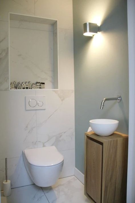 #marmer #toilet #opbergnisje #mintgroenemuur #hout #klmhuisje #hilversum #hannekehuisman Sweet Home, Dream House