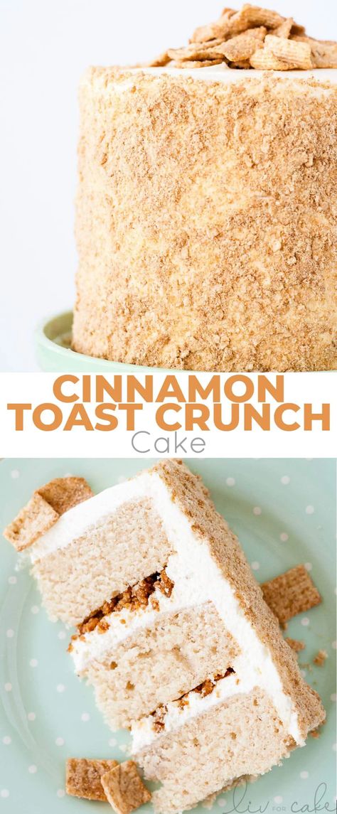 Cinnamon Toast Crunch Cake, Cake Cream Cheese Frosting, Cake Cinnamon, Cake Form, Crunch Cake, Cake Cream, Cinnamon Cake, Cinnamon Toast Crunch, Gateaux Cake