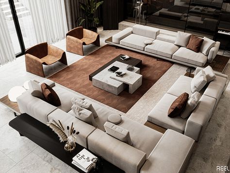 Large Living Room Layout, Sala Grande, Modern Sofa Living Room, Living Wall Decor, Modern Sofa Designs, Luxury Living Room Design, Living Room Sofa Design, Sofa Set Designs, Livingroom Layout