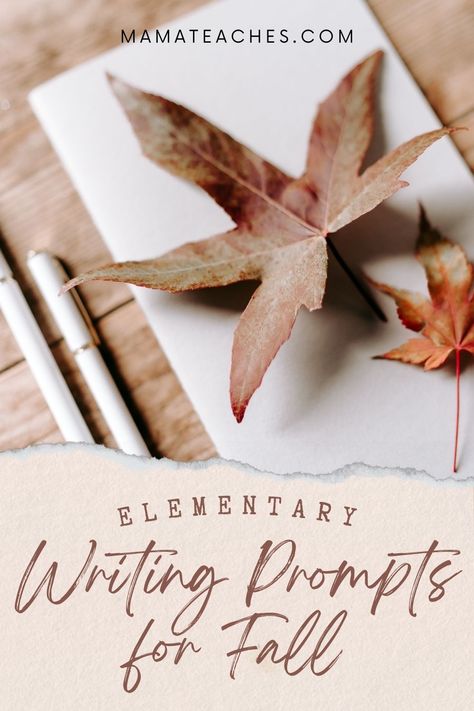 25 Fall Writing Prompts for Elementary Kids - Mama Teaches Fall Writing Prompts For Kids, Fall Writing Prompts, Fall Writing Activities, Weather For Kids, Teaching Cursive Writing, Penmanship Handwriting, Elementary Writing Prompts, Fall Writing, Writing Prompts For Kids