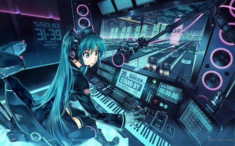 Anime Vocaloid  Hatsune Miku Wallpaper Wallpaper Musik, Long Blue Hair, 1366x768 Wallpaper, Hd Anime Wallpapers, Cool Anime Backgrounds, Art Manga, Elsword, Cool Anime Wallpapers, Gaming Wallpapers