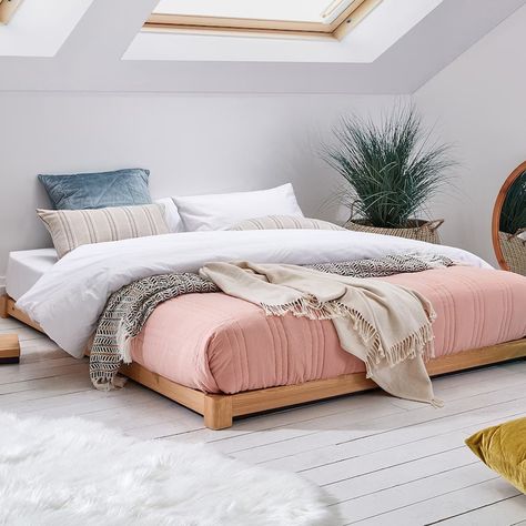 13 Best Low Platform Bed Frames For A Minimalist Bedroom Update In 2023 | Glamour UK Floor Bed Design, Floor Bed Ideas, Attic Bed, Low Platform Bed, Low Bed Frame, Floor Bed Frame, Space Saving Beds, Low Loft Beds, Bed Frame Design