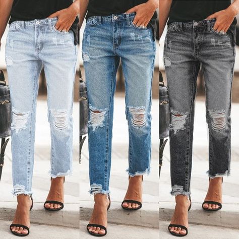 Ripped jeans look