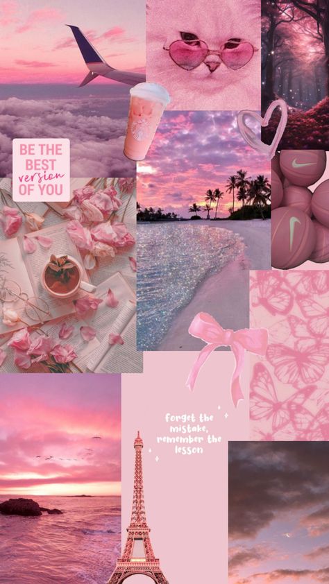 Girlie Wallpaper Iphone, Pink Collages, Pink Paris Wallpaper, Colour Moodboard, Iphone Wallpaper Preppy, Rose Gold Wallpaper, Paris Wallpaper, Pink Things, Wallpaper Iphone Neon