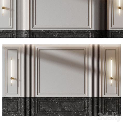 Banquet Wall Paneling Design, Wood Wall Paneling Modern, Classic Wall Panel, Walls Panels, Wall Elevation, Tv Wall Panel, Wall Molding Design, Hall Wallpaper, Faux Stone Walls