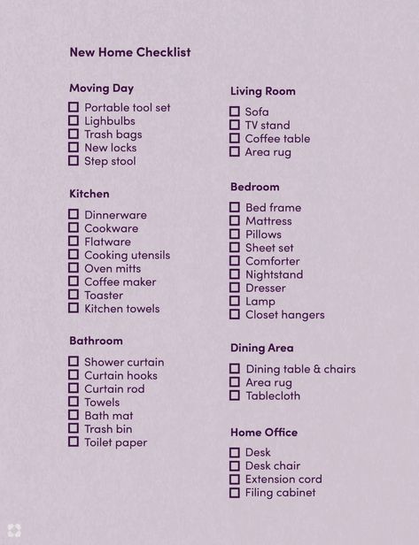 Moving Supplies List, Apartment Moving Checklist, New House Checklist, First Home Essentials, First Home Checklist, Apartment Moving, Apartment List, Home Checklist, Apartment Tips