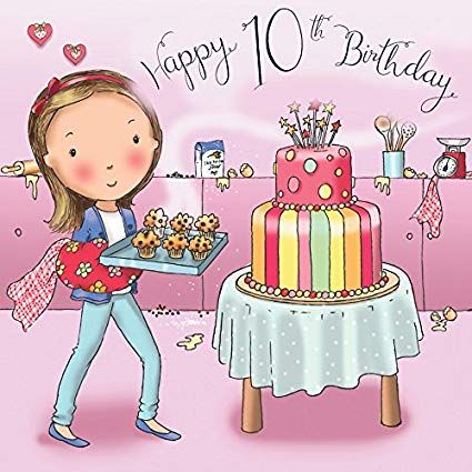 Birthday Card For Girl, Happy Birthday Calligraphy, Good Times Quotes, Happy Birthday Illustration, Birthday Wishes For Kids, Beautiful Good Night Quotes, Birthday Gift Wrap, Happy 10th Birthday, Cute Happy Birthday