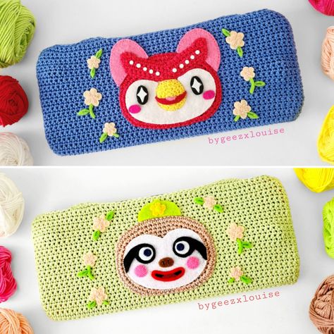 Crochet Nintendo Switch Case Pattern, Nintendo Switch Crochet, Crochet Nintendo Switch Case, Nintendo Ds Case, Embroided Flowers, 3ds Case, Nintendo Crochet, Switch Case, Animal Crossing 3ds