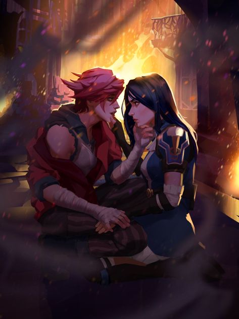 Vi Caitlyn, Arcane League Of Legends, League Of Legends Comic, Vi League Of Legends, Adventure Time Girls, Jinx League Of Legends, Lgbt Art, Happy Ending, Lol League Of Legends