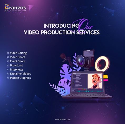 Video Editing Services Poster, Neon Icons, Ads Creative Advertising Ideas, Advertising Ideas, Branded Video, Advertising Company, 3d Video, Video Services, Editing Service