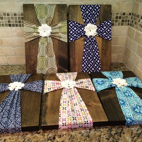 Wooden Cross Crafts, Burlap Cross, Decorative Cross, Cross Wall Art, Godly Play, Easter Wood Crafts, Fabric Cross, Wooden Crosses, Christian Crafts