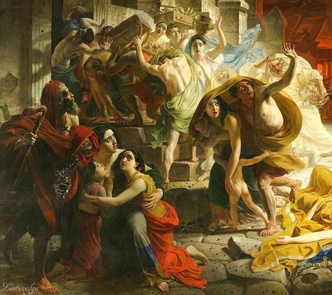 Karl Bryullov "The last day of Pompeii" 1833 Last Day Of Pompeii, Pompeii Paintings, Scary Paintings, Judgement Of Paris, Francesca Woodman, Rennaissance Art, Peter Paul Rubens, History Painting, Draw Picture