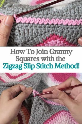 Join Granny Squares, Joining Crochet Squares, Joining Granny Squares, Slip Stitch Crochet, Granny Square Crochet Patterns Free, Gilet Crochet, Crochet Stitches Free, Stitch Crochet, Crochet Square Patterns