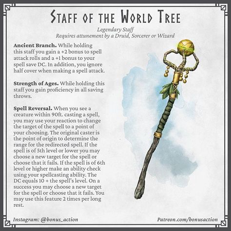 Tim on Instagram: “Wood from legendary world trees make great legendary staffs. Sketched and created mostly during @lilisparx stream yesterday where we talked…” Dnd Feats, Dnd Magical Items, 5e Items, Dungeons And Dragons Rules, Dnd Druid, Homebrew Items, Wizard Staff, Dnd Magic Items, Dnd Stories