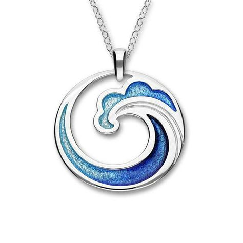 Made to order luxury, today's  #hotpick #silver #enameled #necklace  inspired by #orkney #water #waves #scotland #jewellery #jewelry #alba  #scottish #history #photography #photooftheday #instagram #instagramers #beautiful and #unique  #madeinscotland Coastal Pendant, Akshaya Tritiya, Cloisonne Enamel Jewelry, Enamel Stud Earrings, Sea Jewelry, Japanese Waves, Scottish Jewellery, Bali Silver, Mens Gold Jewelry