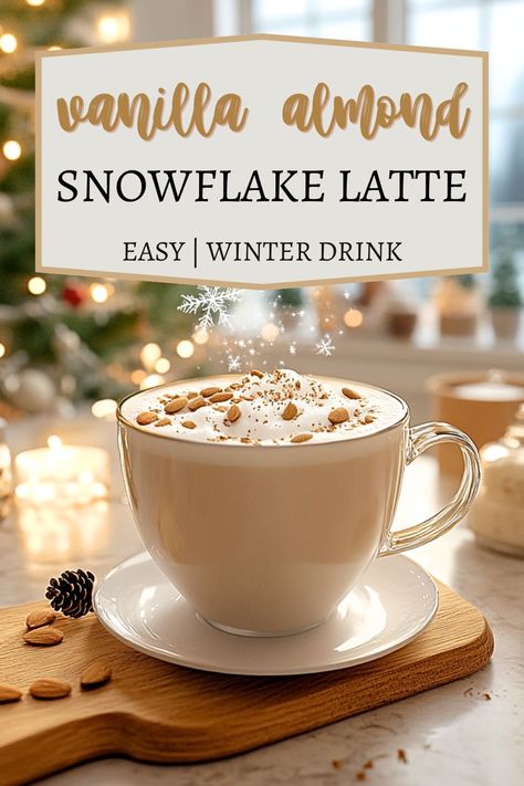 Cozy up with this Vanilla Almond Snowflake Latte recipe, a creamy blend of white tea, almond milk, vanilla, and honey, perfect for the holiday season!