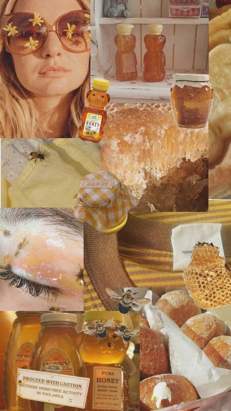 Honeycore wallpaper🍯 Honeycore Wallpaper, Honey Girl Aesthetic, Beehive Wallpaper, Honeybee Aesthetic, Honeycore Aesthetic, Yellow Stuff, Preppy Wallpapers, Royal Theme, Wallpaper Video